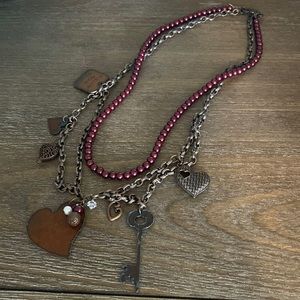 Maroon pearl necklace